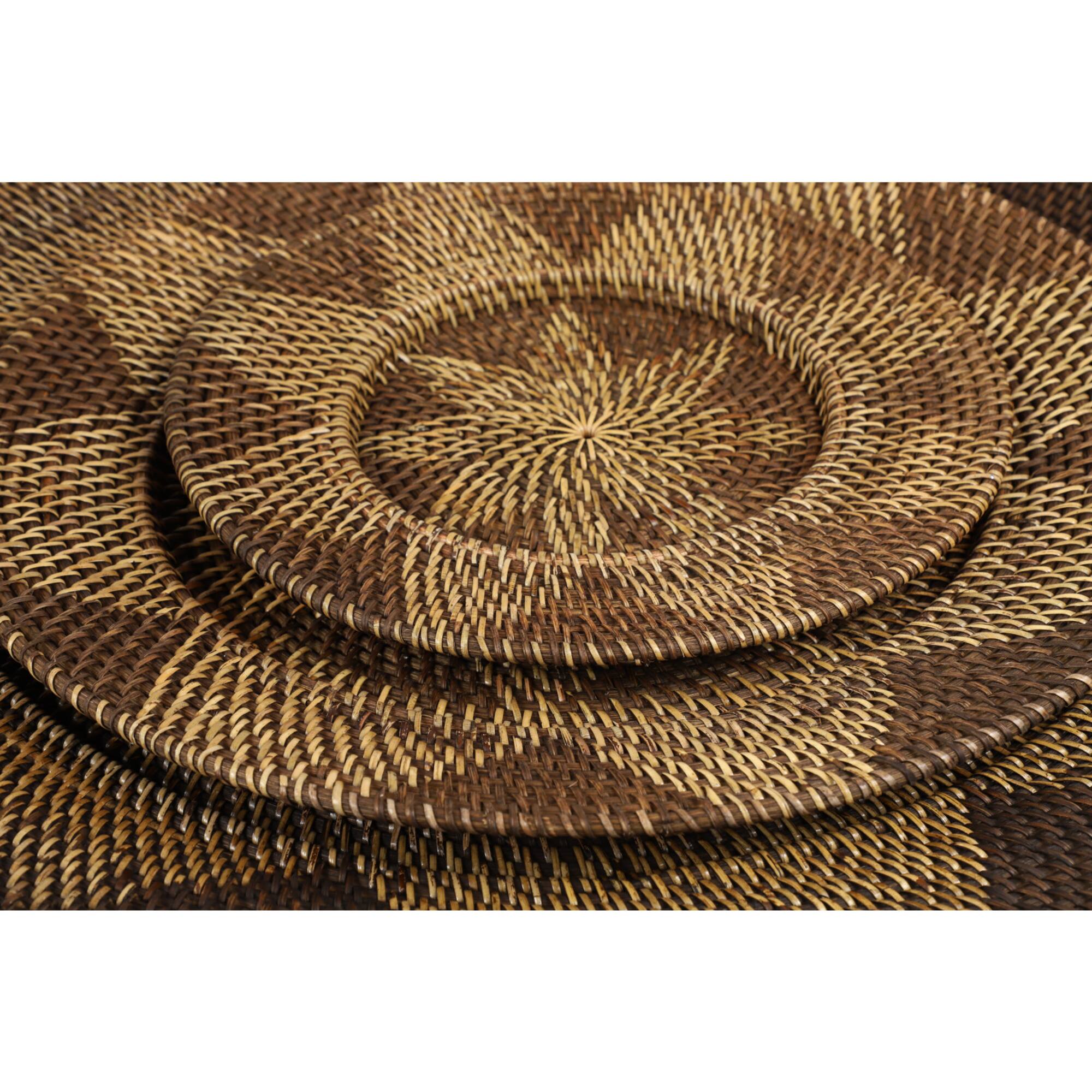 Brown Wicker Traditional Circle Wall Décor Set